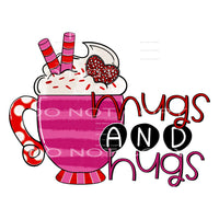 Mugs And Hugs Pink Red Valentines Day #2441 Sublimation 