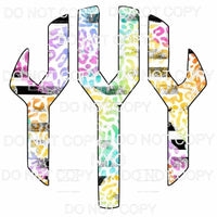 Multi Leopard and black strip monogram letters put letters 