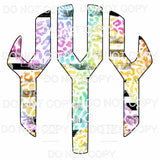 Multi Leopard and black strip monogram letters put letters 