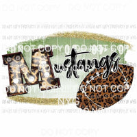 Mustangs football field leopard Sublimation transfers Heat Transfer