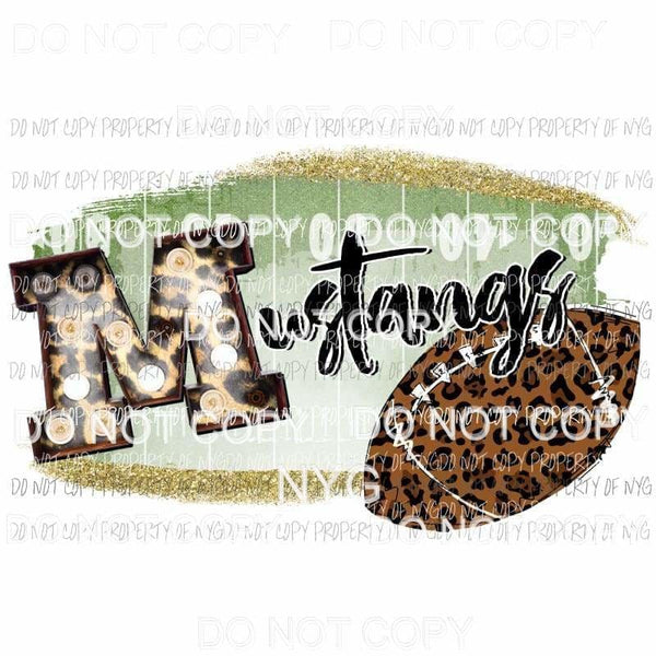Mustangs football field leopard Sublimation transfers Heat Transfer
