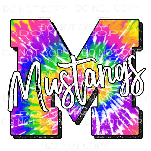 Mustangs Tie Dye Sublimation transfers - Heat Transfer