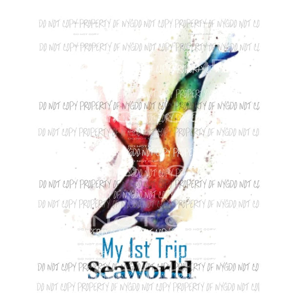 My 1st seaworld trip whale Sublimation transfers Heat Transfer