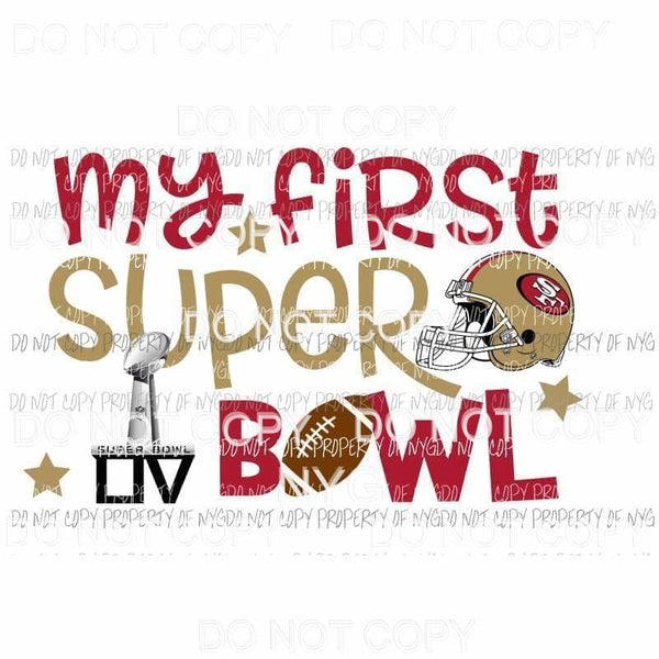 My First Superbowl 49ers helmet football trophy San Francisco scarlet red gold Sublimation transfers Heat Transfer