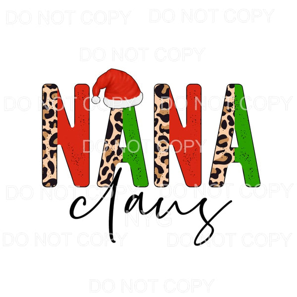 Nana Claus Santa Hat Half Leopard Red Green #1123 