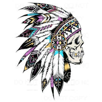 Native American Indian Chief Headdress Skull Sublimation 