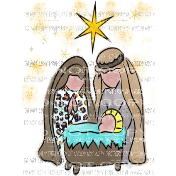 Nativity water color 2 Sublimation transfers Heat Transfer