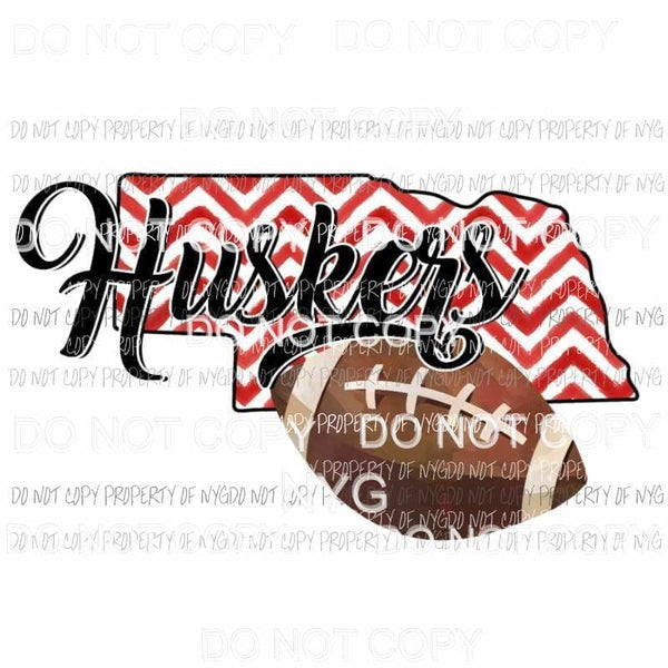 Nebraska Huskers football chevron state Sublimation transfers Heat Transfer