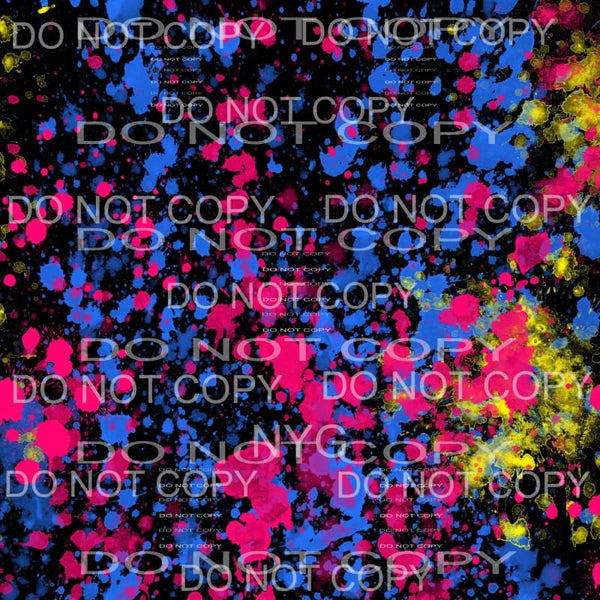 Neon Paint Splatter Sheet #19 Sublimation transfers - 13 x 9