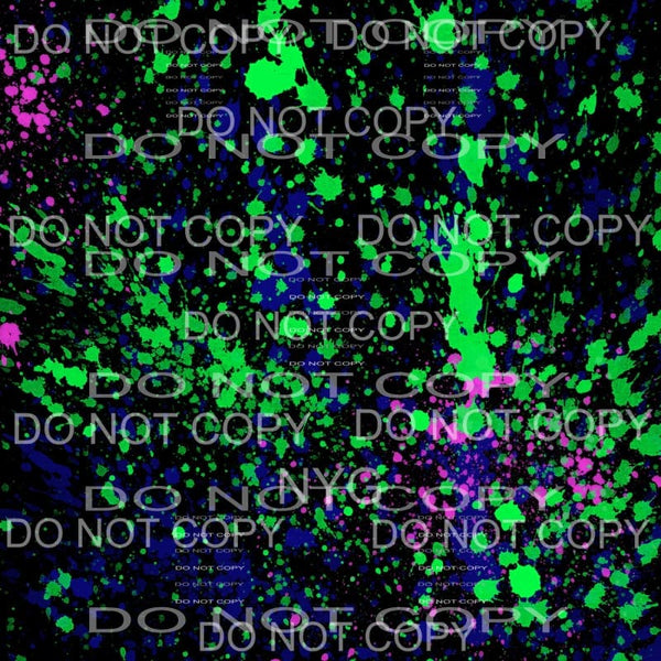 Neon Paint Splatter Sheet #20 Sublimation transfers - 13 x 9