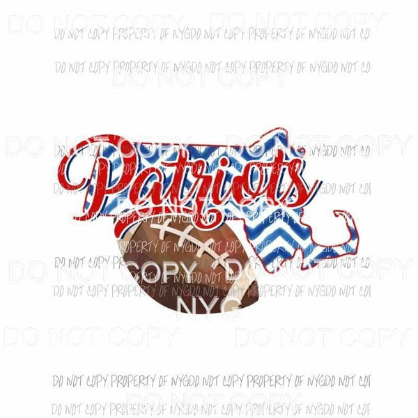 New England Patriots football chevron state Sublimation transfers Heat Transfer