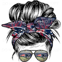 New England Patriots Football Messy Bun #1084 Sublimation 