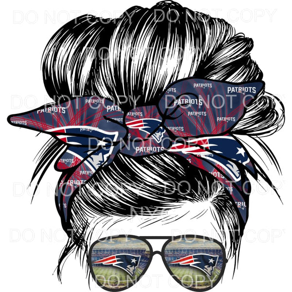 New England Patriots Football Messy Bun #1084 Sublimation 