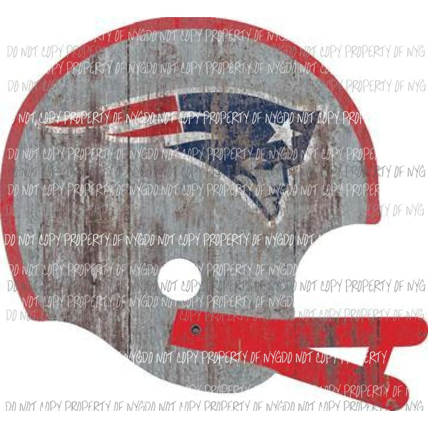 New England Patriots rustic helmet Sublimation transfers Heat Transfer