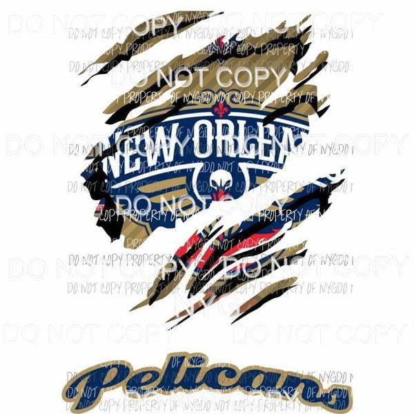 New Orleans Pelicans ripped design Sublimation transfers Heat Transfer