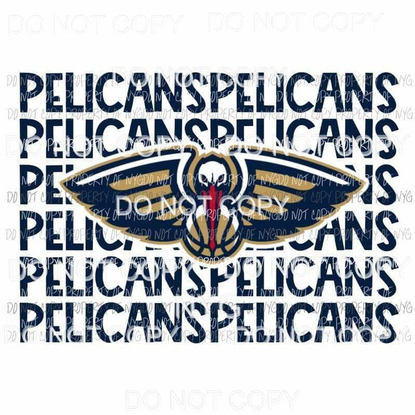 New Orleans Pelicans stacked Sublimation transfers Heat Transfer