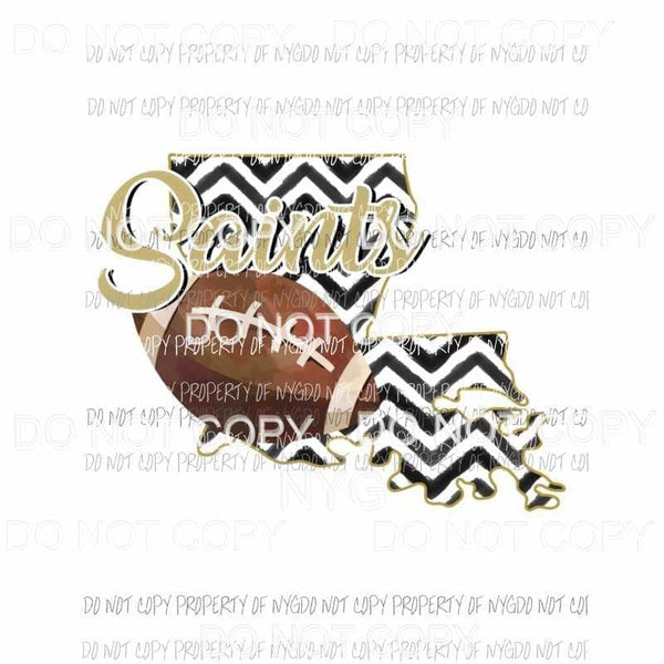 New Orleans Saints football chevron state Sublimation transfers Heat Transfer