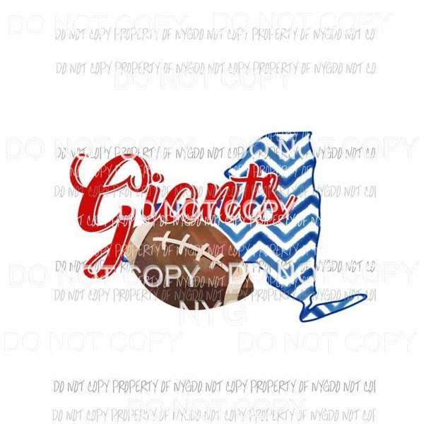 New York Giants football chevron state Sublimation transfers Heat Transfer