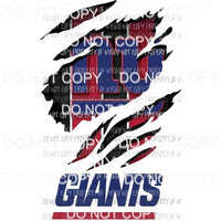 New York Giants ripped design Sublimation transfers Heat Transfer