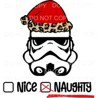 Nice Naughty Stormtrooper Santa Hat Leopard Star Wars #1860 