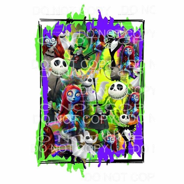 Nighmare Before Christmas Halloween Movie Collage Bright 
