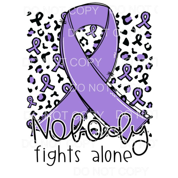 Nobody Fights Alone Lavender Awareness Ribbon Leopard #1260 