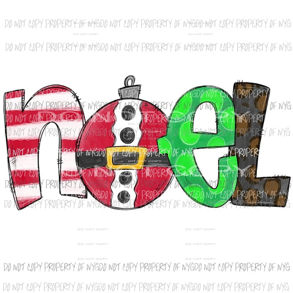 NOEL stacked letters multi prints # 1 Sublimation transfers Heat Transfer