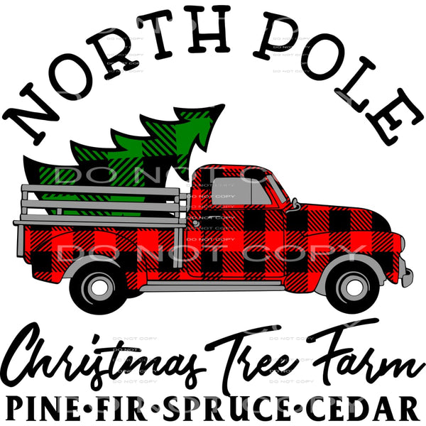 north pole Christmas tree farm #7540 Sublimation transfers -