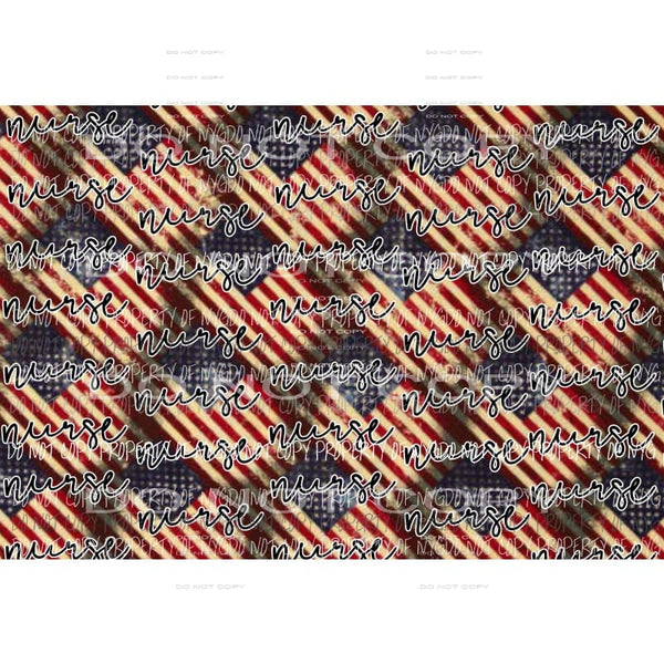 Nurse flag sheet 4 Sublimation transfers Heat Transfer