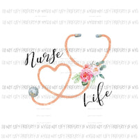 Nurse Life Floral Sublimation transfers Heat Transfer
