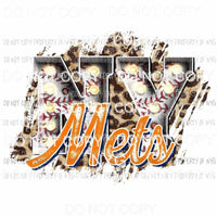 NY Mets baseball marquee New York leopard Sublimation transfers Heat Transfer