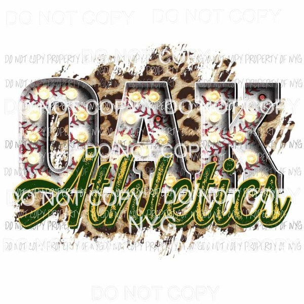 OAK Athletics baseball marquee Oakland leopard Sublimation transfers Heat Transfer