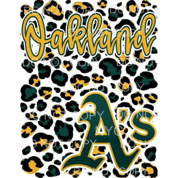 Oakland A’s Baseball Green Gold Leopard Background 