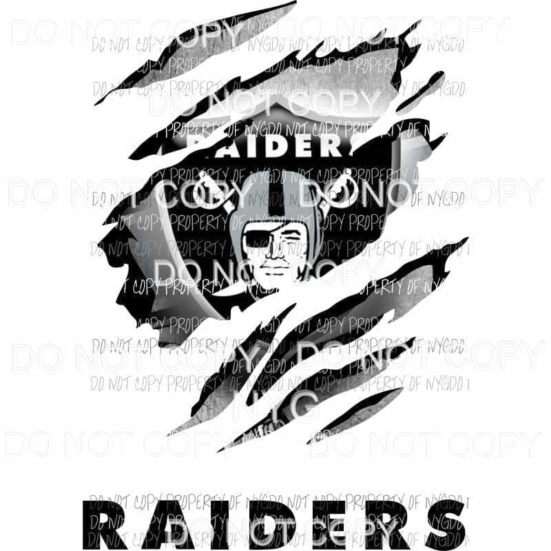 Raiders Rip Sign martodesigns - Oakland Raiders ripped design Sublimation