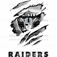 Oakland Raiders ripped design Sublimation transfers Heat Transfer