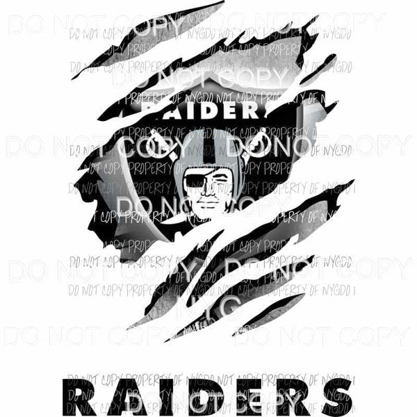 Oakland Raiders ripped design Sublimation transfers Heat Transfer