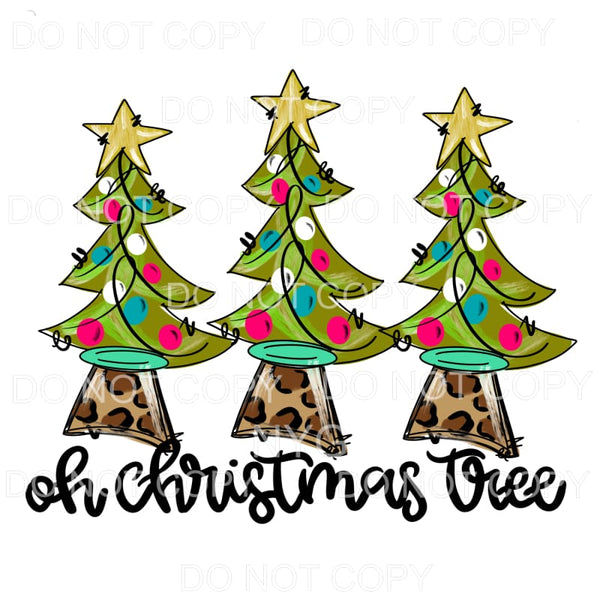 Oh Christmas Tree Green With Lights Leopard Sublimation 