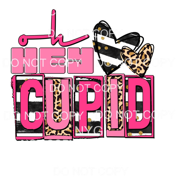 Oh Hey Cupid Black Stripes Leopard Hearts Valentines Day 