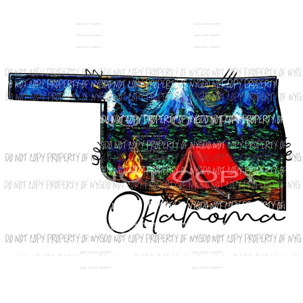 Oklahoma camping # 2 Sublimation transfers Heat Transfer