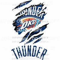 Oklahoma City Thunder ripped design Sublimation transfers Heat Transfer