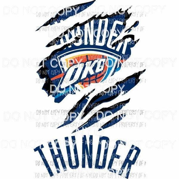 Oklahoma City Thunder ripped design Sublimation transfers Heat Transfer