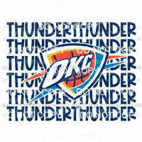 Oklahoma City Thunder stacked Sublimation transfers Heat Transfer