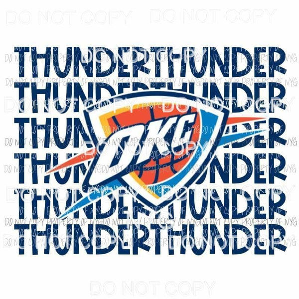 Oklahoma City Thunder stacked Sublimation transfers Heat Transfer