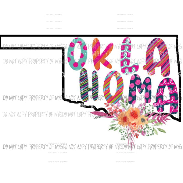 Oklahoma Floral Sublimation transfers Heat Transfer
