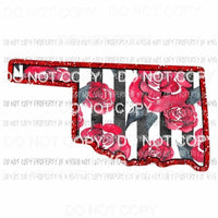 Oklahoma red floral stripes Sublimation transfers Heat Transfer