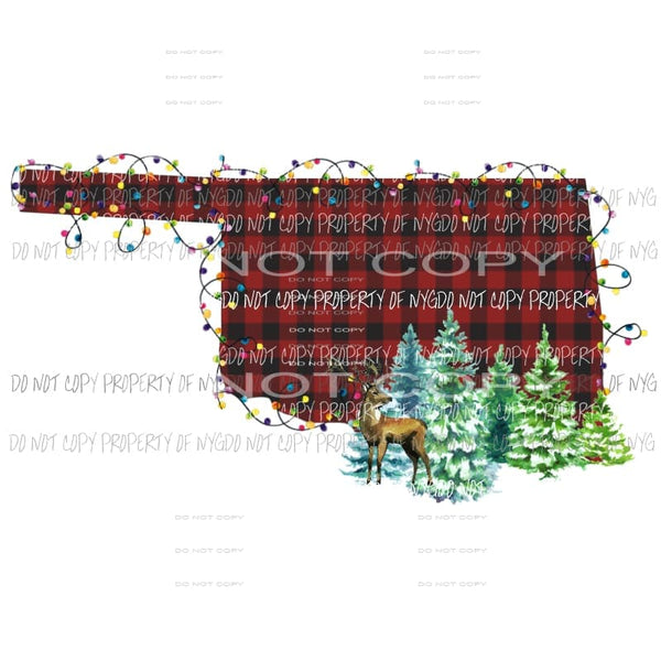 oklahoma state plaid xmas lights Sublimation transfers Heat Transfer