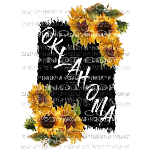 Oklahoma Sunflower Sublimation transfers Heat Transfer