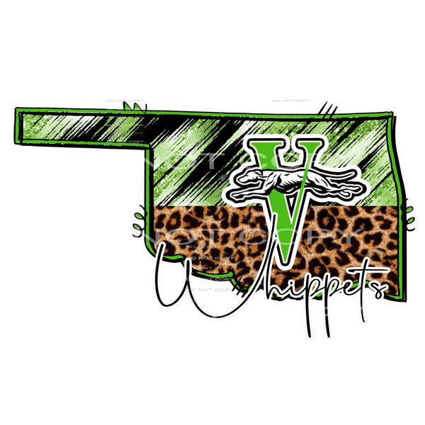Oklahoma whippets green # 7020 Sublimation transfers - Heat 
