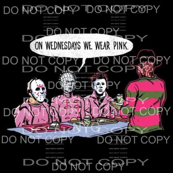 On Wednesday we wear pink horror freddie Sublimation 