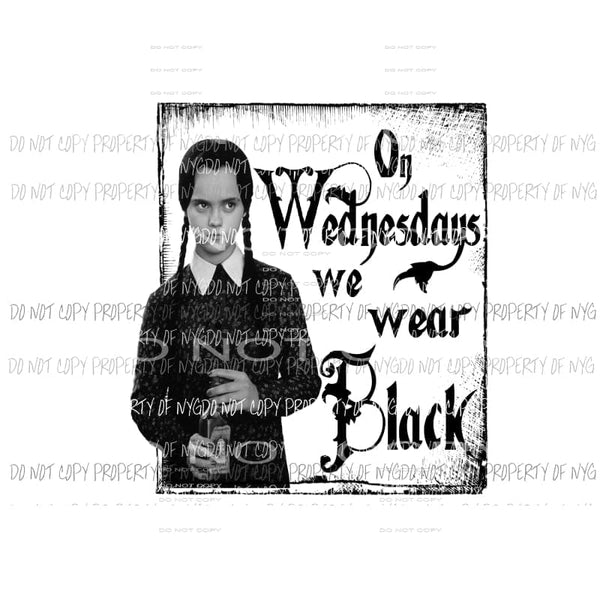 On Wednesdays we wear Black adams family Halloween Fall Sublimation transfers Heat Transfer